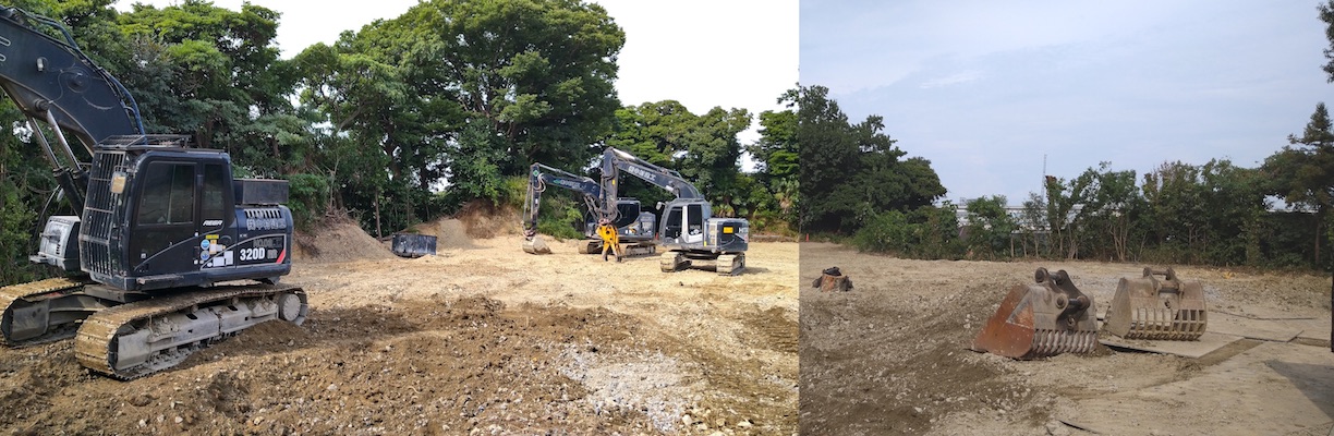 Demolition work for Takafu Children's School (child care facility) and Takafu Nursery School (nursery school) in Honmoku, Naka Ward has been completed.